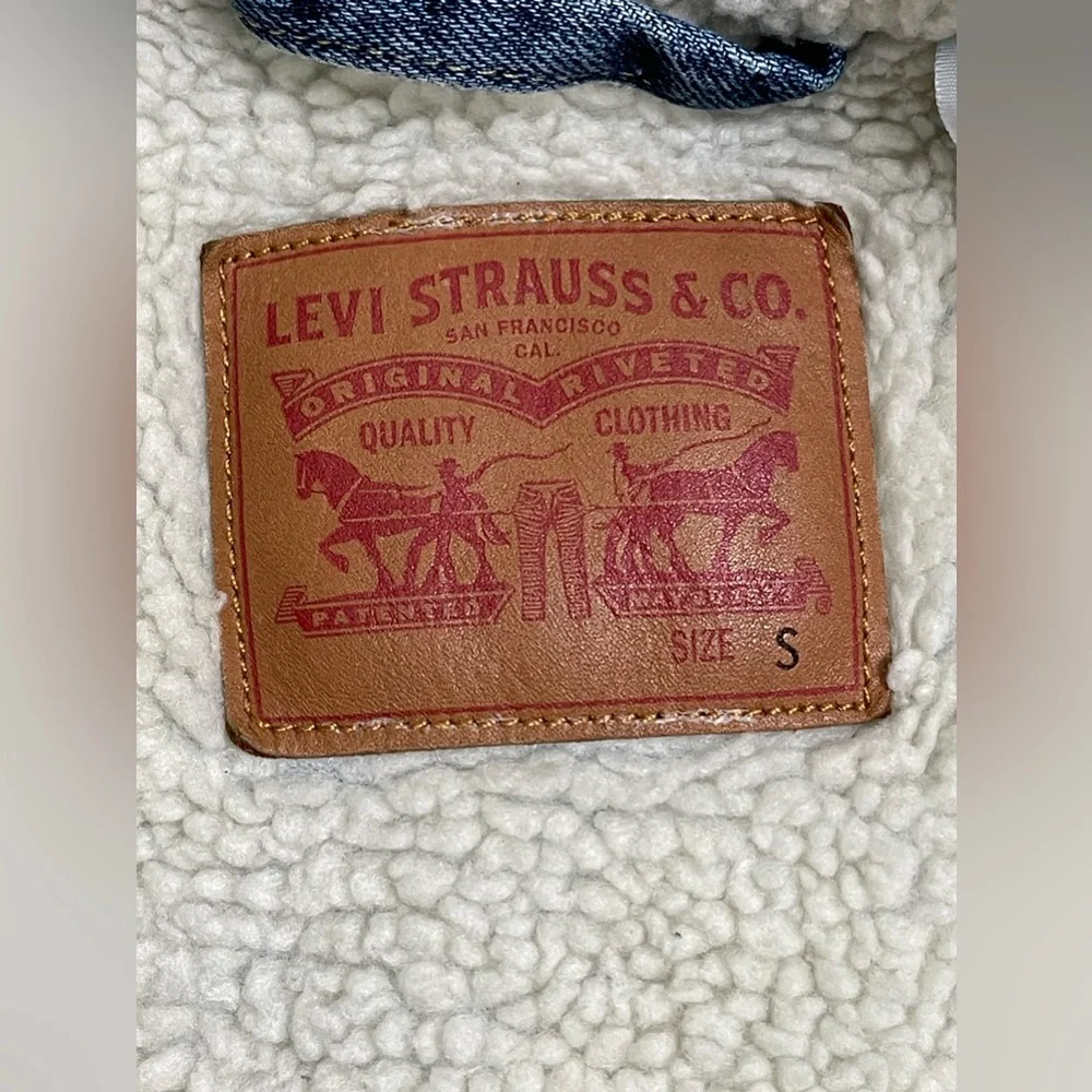 Signature by Levi Strauss Sherpa Light Denim Jean Jacket Size Small - Picture 11 of 11